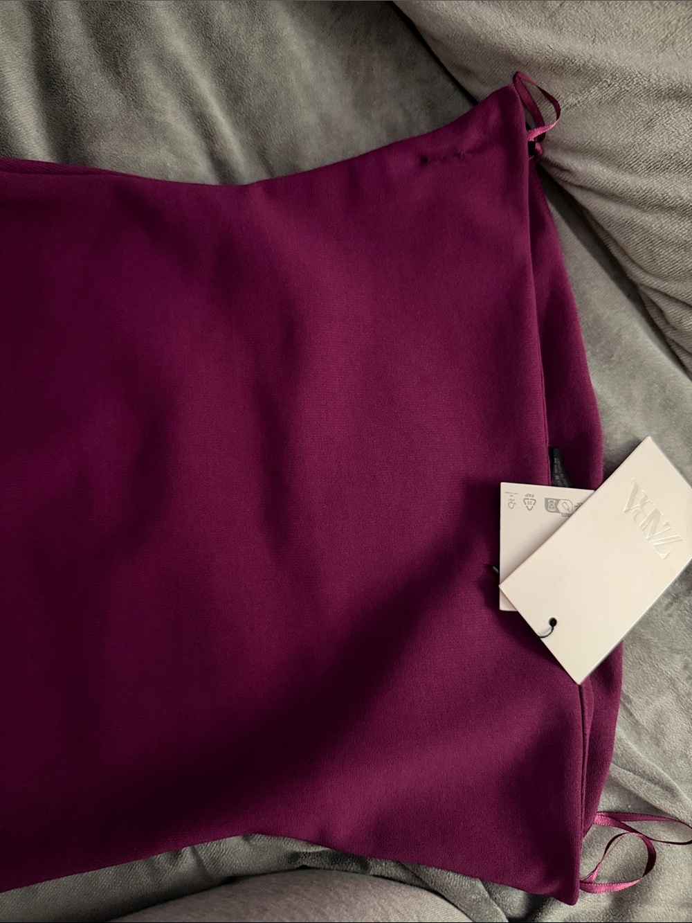 Zara Strapless Fringe Dress in Deep Plum - Picture 12 of 12